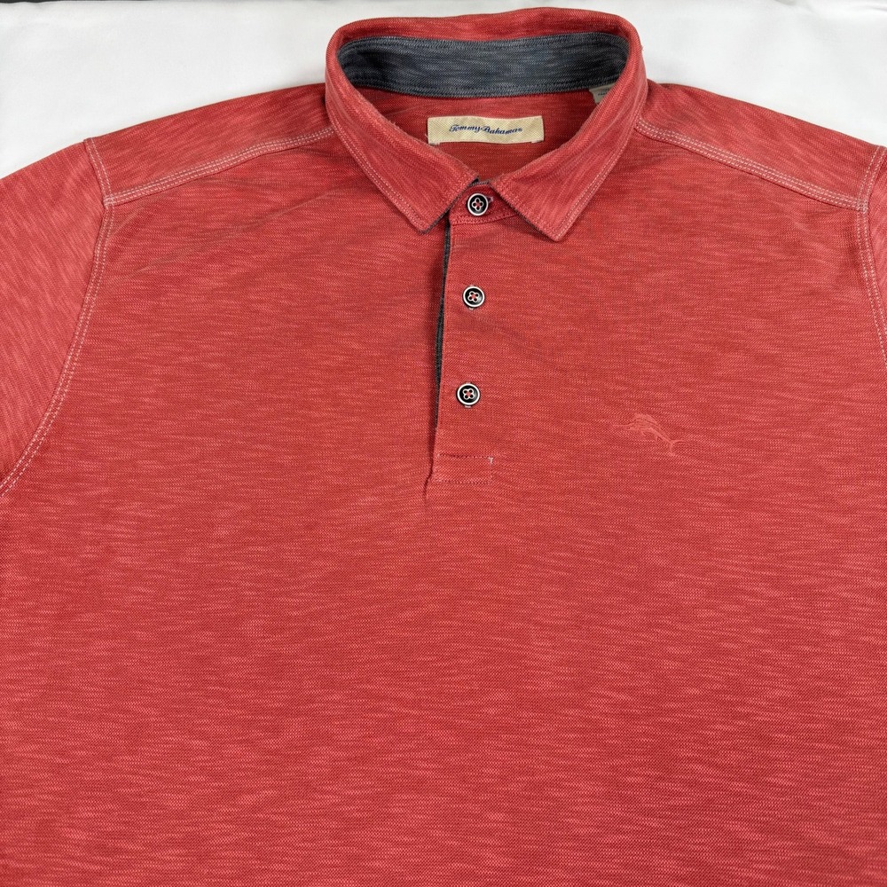 Tommy Bahama Polo Shirt Mens XL Red Excellent Tencel Modal Blend‎ Short Sleeve - Picture 9 of 10
